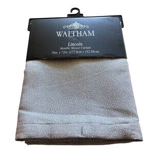 Waltham Silver Metallic Shower Curtain with Liner 70 x 72” New